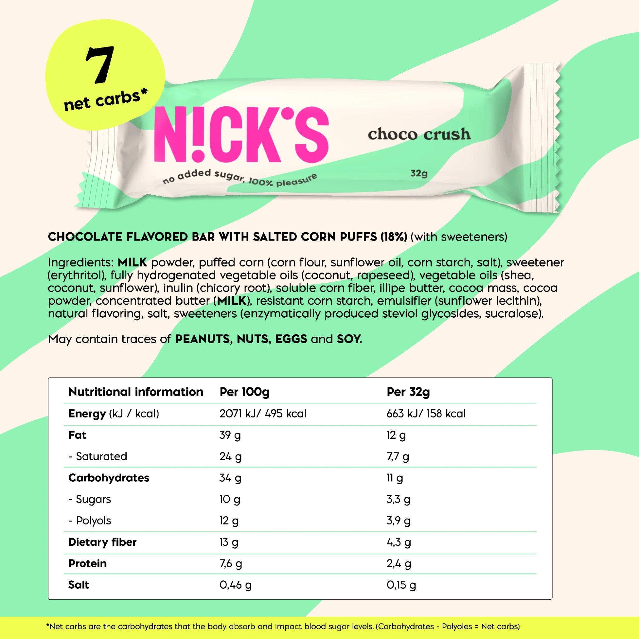 NICK’S Choco Crush Chocolate Bar 32 g