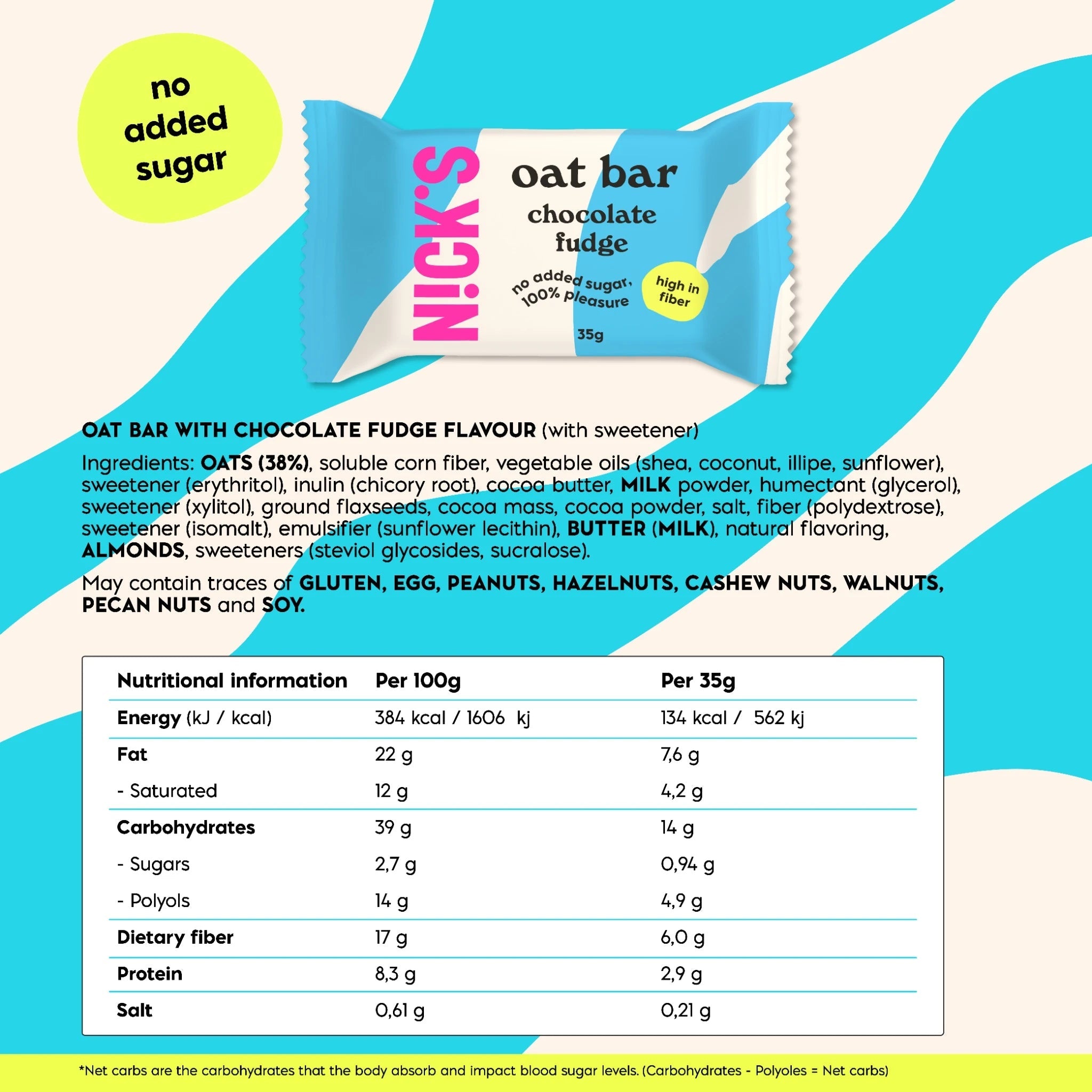 NICK’S Chocolate Fudge Oat Bar 35 g