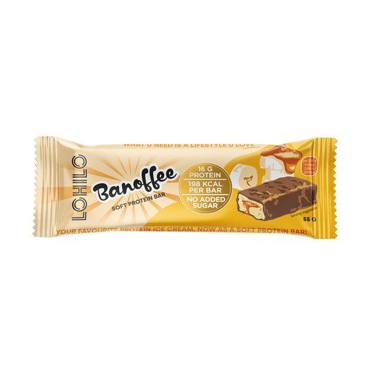 Baltyminis batonėlis „banoffee“ 55g