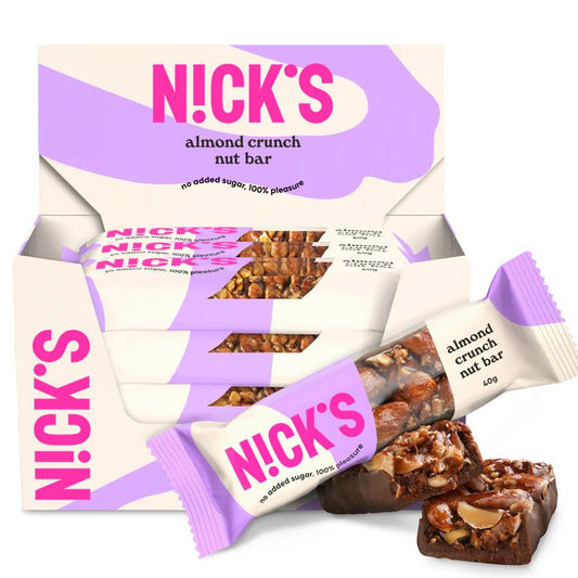 NICK'S - Pähklibatoon "almond crunch" 12 x 40g - njom.ee