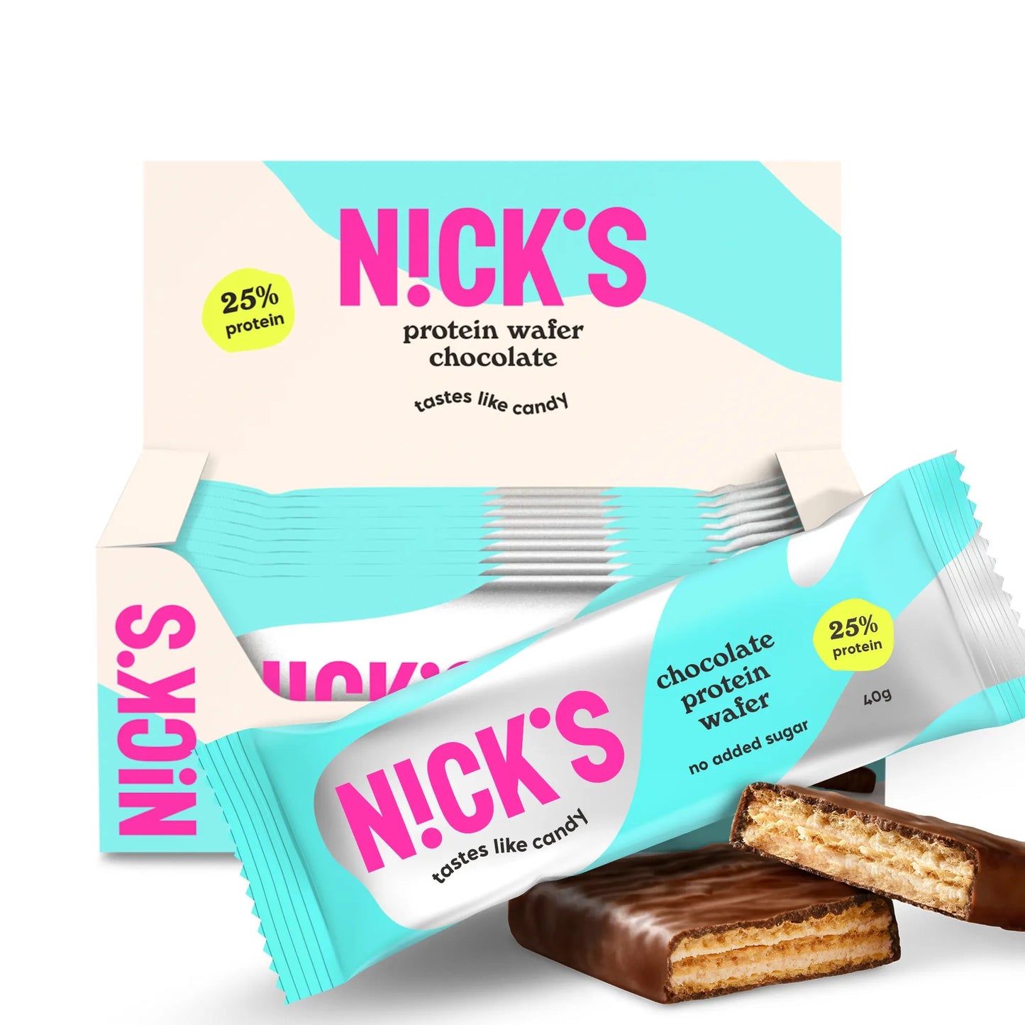 NICK'S - Proteiinivahvel "chocolate" 12 x 40g - njom.ee