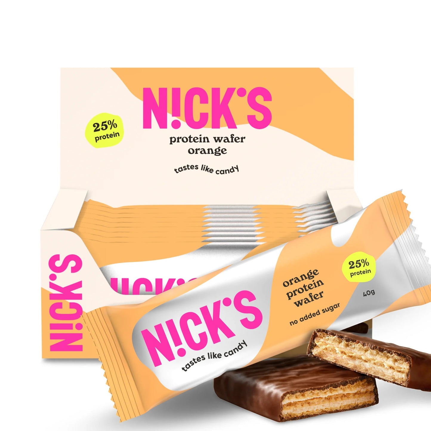 NICK'S - Proteiinivahvel "orange" 12 x 40g - njom.ee