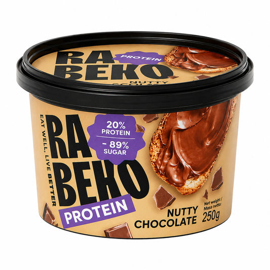 Baltymų riešutų-šokolado kremas 250g